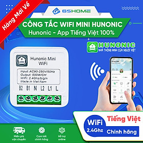 Công Tắc WiFi Mini Hunonic, App Tiếng Việt, Điều Khiển Từ Xa Qua Điện Thoại, Hẹn Giờ Bật Tắt, Điều Khiển Giọng Nói