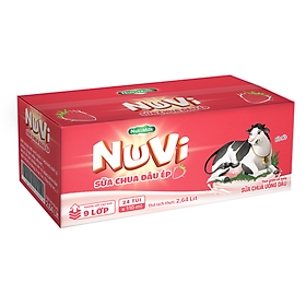 Thùng 24 Túi Nuvi Sữa Chua Dâu Ép Túi 110ml