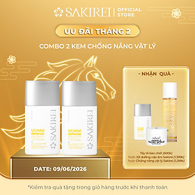 Combo 2 Chống nắng vật lý bảo vệ da Sakirei UV Total Defense Broad Spectrum SPF 50+ PA++++ 50ml