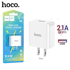 Mua Củ Sạc cho Iphone và Android 1 cổng USB Hoco. C106 sạc nhanh 2.1A-10.5W dòng điện ổn định  an toàn bảo vệ máy - Hàng Chính Hãng