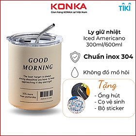 Ly giữ nhiệt Americano 600ml 300ml, cốc giữ nhiệt đến 12 giờ không đổ mồ hôi, chuẩn inox 304, nhiều màu lựa chọn - Hàng nhập khẩu
