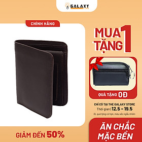 Ví Nam Bóp Nam Đứng Da Bò Thật Có Khe SIM Galaxy Store GVN05 (Nâu)