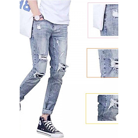 Quần Jean Nam Rách Gối Quần Jeans Nam Rách Phong cách Hàn -2606