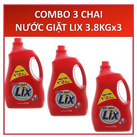 COMBO 3 chai nước giặt LIX Đậm đặc Đỏ 3.8LX3