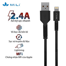 Dây Cáp Sạc Lightning Cho Iphone MiLi 1.2m HI-L06 - Hàng Chính Hãng