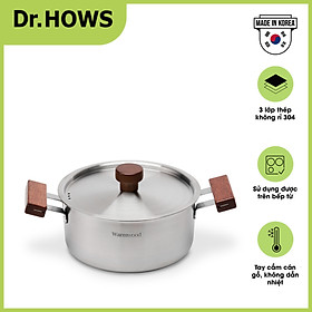Mua Nồi nấu Inox 3 lớp cán gỗ Dr.HOWS Warm Wood 18cm