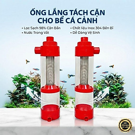 Ống Lắng Tách Phân Hồ Cá 17x43cm - Lọc Cặn Thô, Nước Trong Vắt, Giảm Công Vệ Sinh - ỐNG LẮNG ĐỎ PHẢI