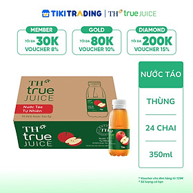 Thùng 24 chai nước trái cây TH true JUICE táo tự nhiên 350ml