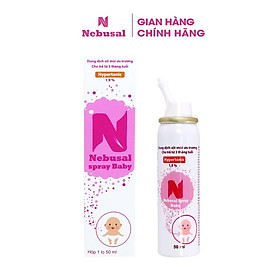 Chính hãng Xịt mũi Nebusal 1,9% giúp giảm nghẹt mũi, sổ mũi ở trẻ em