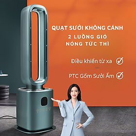 Quạt Không Cánh 2 Chiều Sưởi Mát Kèm Điều Khiển Từ Xa, Quạt Sưởi Thông Minh Thế Hệ Mới