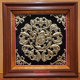 Tranh đồng chữ ngũ phúc lâm môn ( chữ PHÚC 5 CON DƠI) treo phong thủy