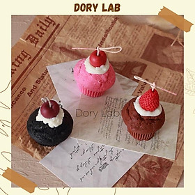Nến Thơm Bánh Muffin Cherry Handmade, Quà Tặng, Phụ Kiện Decor - Dory Lab