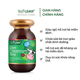 Viên kẹo nhai sữa bò non cung cấp dinh dưỡng, tăng cường miễn dịch cho bé SpringLeaf Super Colostrum 820mg 200 viên