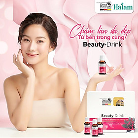 Nước uống đẹp da Collagen Beauty Drink giúp bổ sung Collagen giúp cải thiện nếp nhăn và độ đàn hồi của da, giúp da sáng mịn, hỗ trợ chống lão hóa,  mang lại một làn da tươi trẻ rạng ngời từ bên trong.