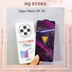 Ốp lưng và cường lực cho Oppo Reno 12F 5G - Loại trong suốt chống sốc 4 góc ( hàng chính hãng)