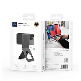 Mua Giá đỡ da từ tính gấp gọn dạng ví kiêm gậy selfie kê điện thoại hiệu WIWU Wallet Mag XPro iPhone 16 15 14 13 12 s22 S23 S24 z fold flip - Hàng nhập khẩu