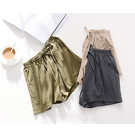 Quần đùi short nữ vải đũi thời trang mát mẻ mùa hè QĐ06
