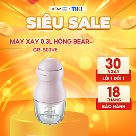 Mua Máy Xay Ăn Dặm Mini Cầm Tay Bear 8 Lưỡi Xay 0 3L Cối Thủy Tinh Xay Đồ Nóng Bản Nâng Cấp Đa Năng Tiện Dụng GR-B03V8 - Hàng Chính Hãng