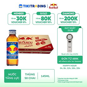 Thùng 50 chai Nước tăng lực Red Bull Red với Vitamin A+B12+C 145ml