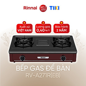 Bếp gas dương Rinnai RV-A271R(EB) mặt bếp men và kiềng bếp men - Hàng chính hãng.