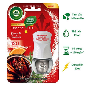 [15 Mùi Hương] Bộ tinh dầu cắm điện Airwick Aroma Oil Diffuser 19ml (Lựa chọn mùi hương), sử dụng điện 220V, lan tỏa mùi hương nhanh chóng cho phòng ngủ, phòng khách, nhà hàng, khách sạn, spa