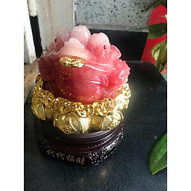 Mua THIỀM THỪ ĐỎ CAO 17CM ĐK 14CM NGẬM ĐỒNG TIỀN MỆNH HỎA THỔ
