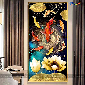 Mua Tranh treo tường - Tranh tráng gương Cửu ngư quần hội
