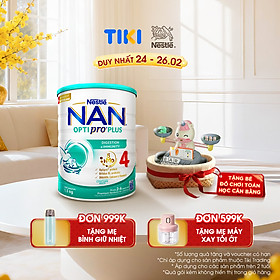 Sữa bột Nestlé NAN OPTIPRO PLUS 4 1500g/lon với 5HMO Giúp tiêu hóa tốt + Tăng cường đề kháng (2 - 6 tuổi) - Tặng Đồ chơi toán học cân bằng
