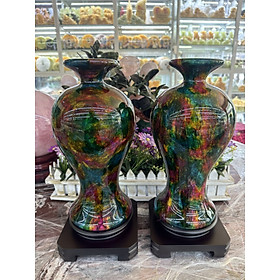 Mua Cặp Lục Bình Lọ Hoa phong thủy đá lông công - Cao 31 cm