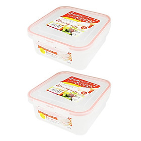 Combo 02 hộp thực phẩm vuông inomata 700ml hàng nội địa Nhật Bản