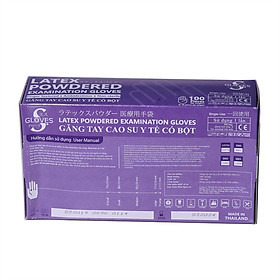 Găng tay y tế latex S Gloves - Bao tay y tế có bột màu trắng hộp 100 chiếc