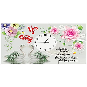 Mua Tranh đính đá Đồng hồ_ Vợ Chồng (75*50cm) chưa đính đá