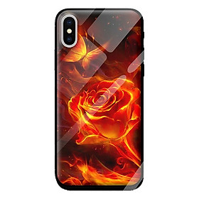 Ốp kính cho Iphone X mẫu HOA LỬA 1 - Hàng chính hãng