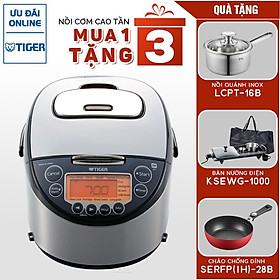 Nồi cơm điện Tiger JKT-D18V (1.8L) Tặng Nồi Inox PN LCPT-16B(IH) + Chảo PN SERFP(IH)-28B + Bàn nướng Kochstar KSEWG-1000 - Hàng Chính Hãng