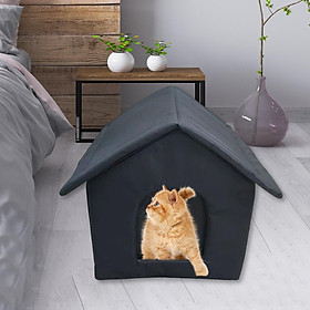 Oxford Cloth Stray Cats Shelter, Weatherproof Pet Supplies, Winter Furniture Dogs Kennel Bed, Portable Outdoor Feral Cats Warm House for Winter