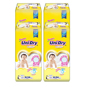 Combo 4 Tã Dán Cho Bé UniDry (G6+) size XL34 (34 miếng)
