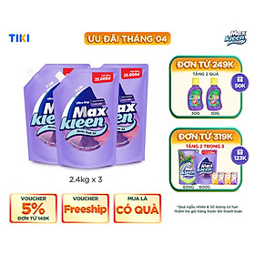 Combo 3 Túi Nước Giặt Xả Maxkleen Hương Nước Hoa Huyền Diệu (2.4kg/túi)