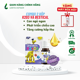 Combo 2 hộp LINEABON K2D3 - Hỗ trợ tăng chiều cao, hết còi xương cho trẻ sơ sinh - Sản phẩm từ Châu Âu - Công nghệ mới giúp hấp thu tối đa canxi tự nhiên