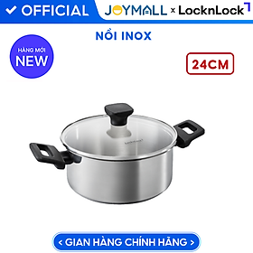 Nồi Chảo Inox LocknLock Daily STS PPW Thép Không Gỉ 304, Kèm Nắp Kính, Hàng Chính Hãng - JoyMall