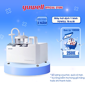 Máy hút dịch mũi 1 bình Yuwell 7E-B - Dành cho trẻ em - Máy khỏe, chạy êm, dễ sử dụng, dễ vệ sinh - Tặng 2 đầu hút mũi
