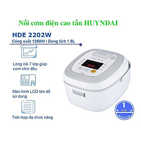 Mua Nồi Cơm Điện Cao Tần IH Hyundai HDE 2202R/W Dung Tích 1.5L Lòng Nồi Kim Cương 7 Lớp - Hàng chính hãng Hyundai