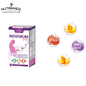 Viên uống bổ sung DHA, EPA, acid folic và khoáng chất, tăng cường đề kháng NOVAMUM DHA - 1 hộp x 30 viên