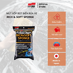 Mút xốp mềm rửa xe chuyên dụng rich & soft sponge c-142 soft99