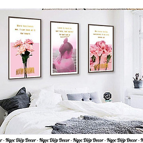 Mua KHUNG GỖ VẢI CANVAS - 20 Bộ tranh treo tường 3 bức phong cách hiện đại - phong cách Bắc Âu