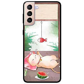 Ốp lưng dành cho Samsung Galaxy S21 mẫu Mèo Và Điện Thoại