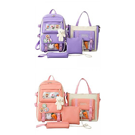 Backpack 4pcs Set Schoolbag Shoulder Bag Schoolbags for Teenager