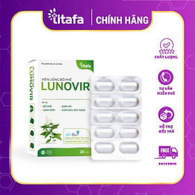 Viên uống bổ phế LUNOVIR (Hộp 20 viên) – GIẢM NHANH CẢM CÚM, BỔ PHẾ, GIẢM HO [Chính hãng TITAFA]