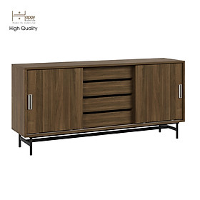 [Happy Home Furniture] LUCA, Tủ lưu trữ 4 ngăn cánh lùa - Chân sắt, 150cm x 36cm x 70cm ( DxRxC), TCL_022