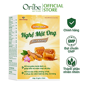 Dung Dịch Nghệ Mật Ong Dân Khang Hỗ Trợ Giảm Dịch Vị Và Bảo Vệ Dạ Dày Hộp 15 gói x 15ml
