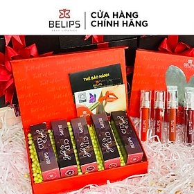 Set Son Belips, Bộ Quà Tặng Yêu Thương Phiên Bản Giới Hạn Full Of Love, Son Môi Thiên Nhiên An Toàn Cho Bà Bầu - SET 5 SON KEM